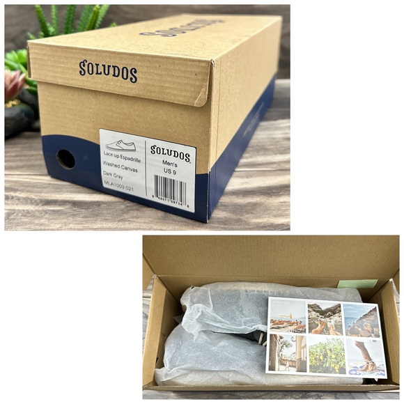 ❌SOLD❌Soludos Gray Washed Canvas Lace Up Espadrille Derby Oxfords Mens 9 Gray - Picture 13 of 13